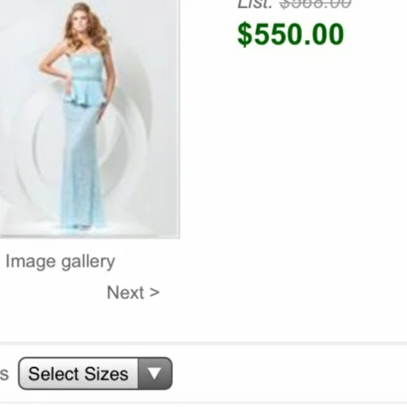 Tony Bowls prom pageant dress peplum blue gown 4